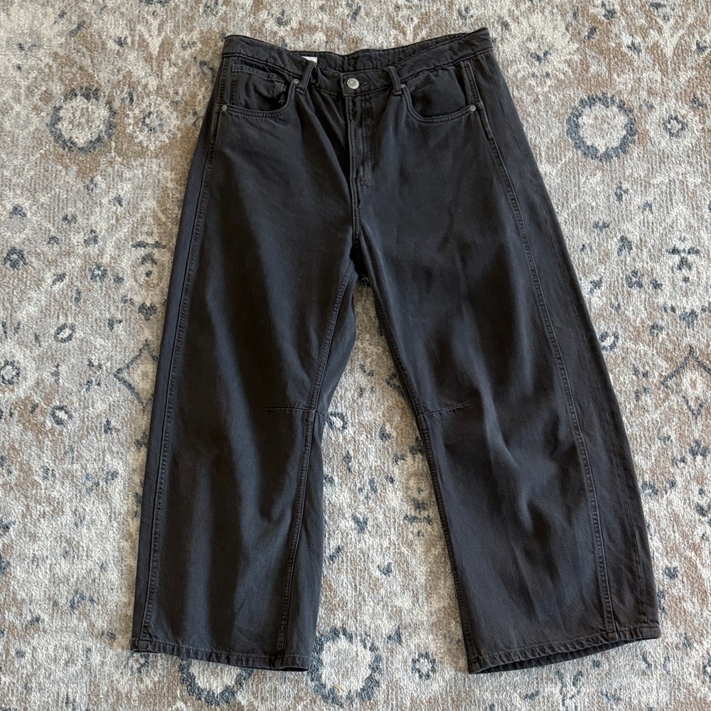 Zara Women's Black Wide Leg Jeans